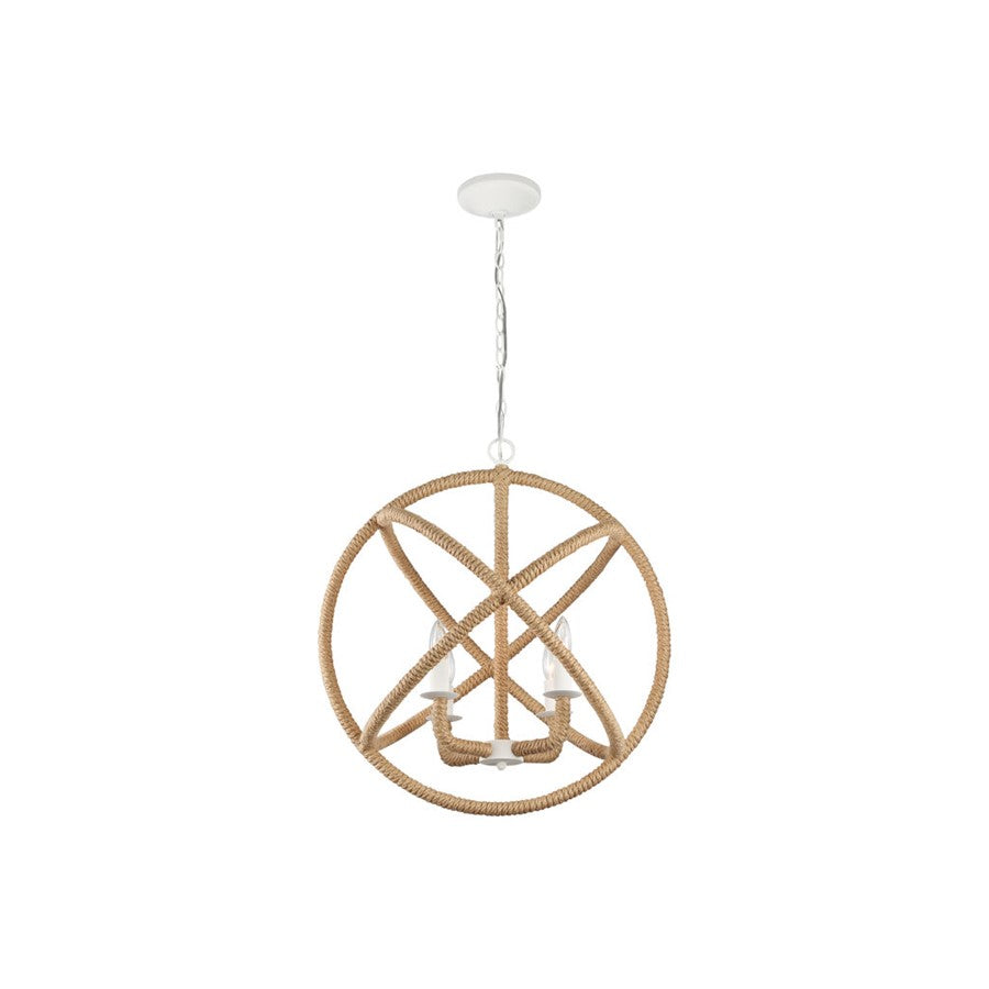 Golden Lighting Marina 4-Light Chandelier, Natural White/No Shade - 0868-4NWT