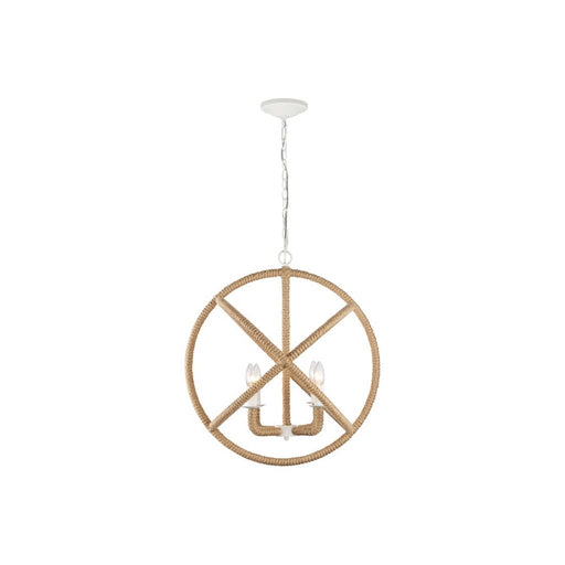 Golden Lighting Marina 4-Light Chandelier, Natural White/No Shade