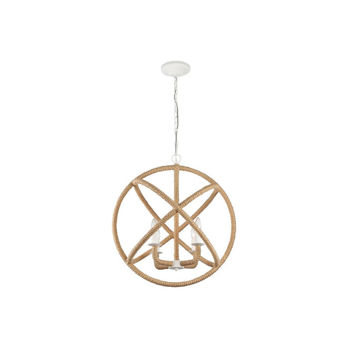 Golden Lighting Marina 4-Light Chandelier, Natural White/No Shade