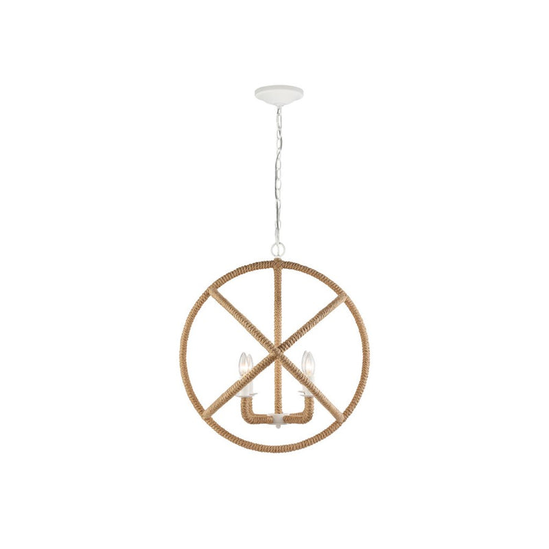 Golden Lighting Marina 4-Light Chandelier, Natural White/No Shade