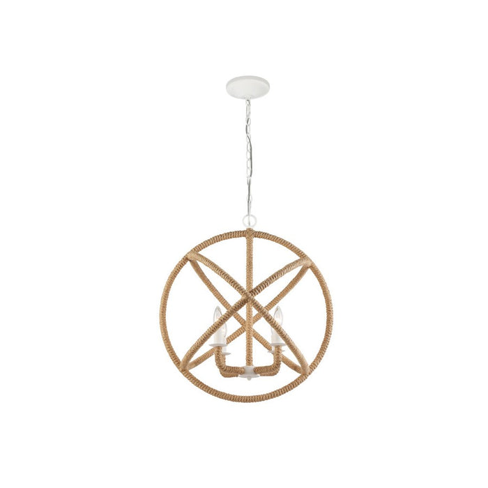 Golden Lighting Marina 4-Light Chandelier, Natural White/No Shade