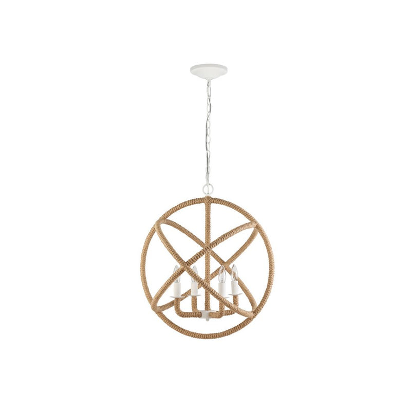 Golden Lighting Marina 4-Light Chandelier, Natural White/No Shade