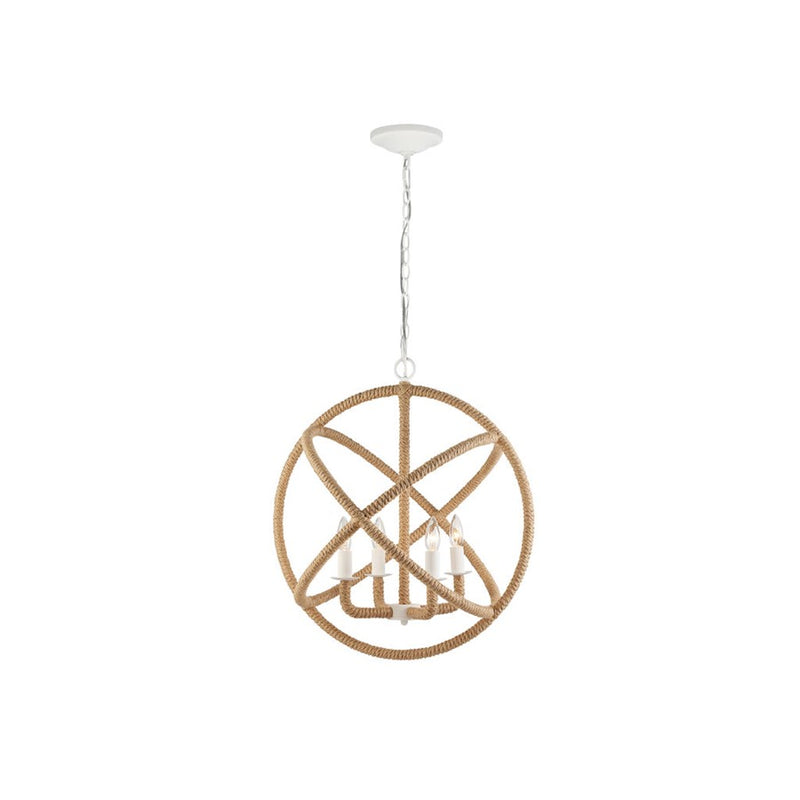 Golden Lighting Marina 4-Light Chandelier, Natural White/No Shade