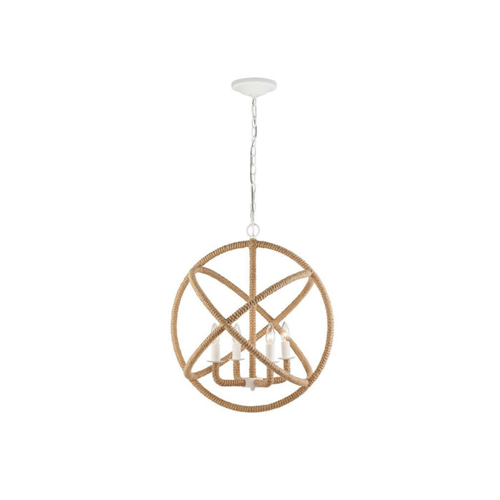 Golden Lighting Marina 4-Light Chandelier, Natural White/No Shade