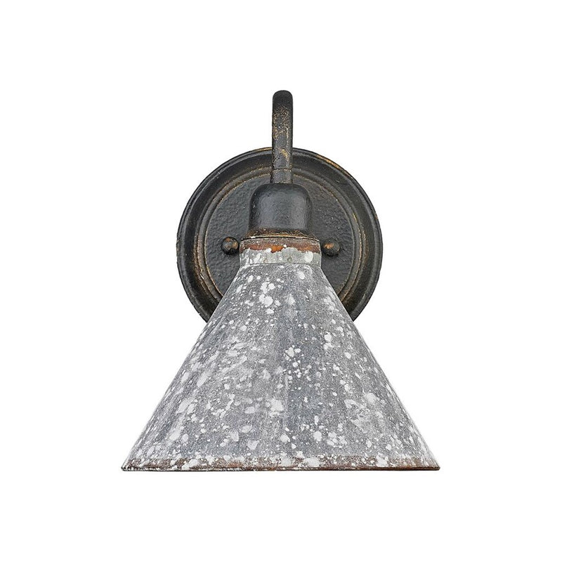 Golden Jasper 1-Light Wall Sconce, Black Iron/Galvanized Steel