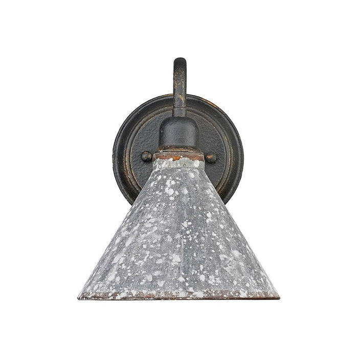 Golden Jasper 1-Light Wall Sconce, Black Iron/Galvanized Steel