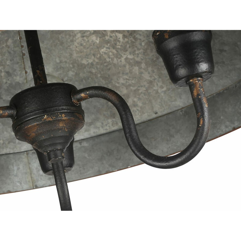 Golden Jasper 3-Lt Pendant, Antique Black Iron/Galvanized Steel
