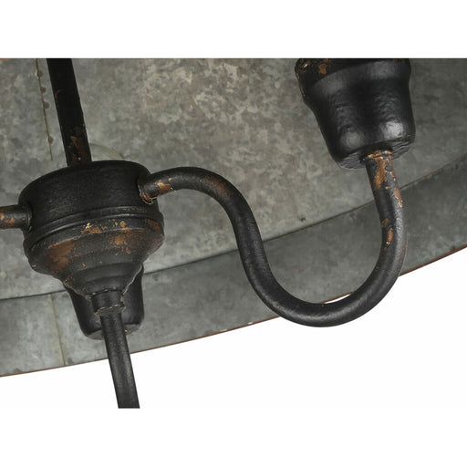 Golden Jasper 3-Lt Pendant, Antique Black Iron/Galvanized Steel