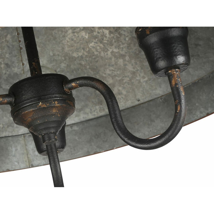 Golden Jasper 3-Lt Pendant, Antique Black Iron/Galvanized Steel