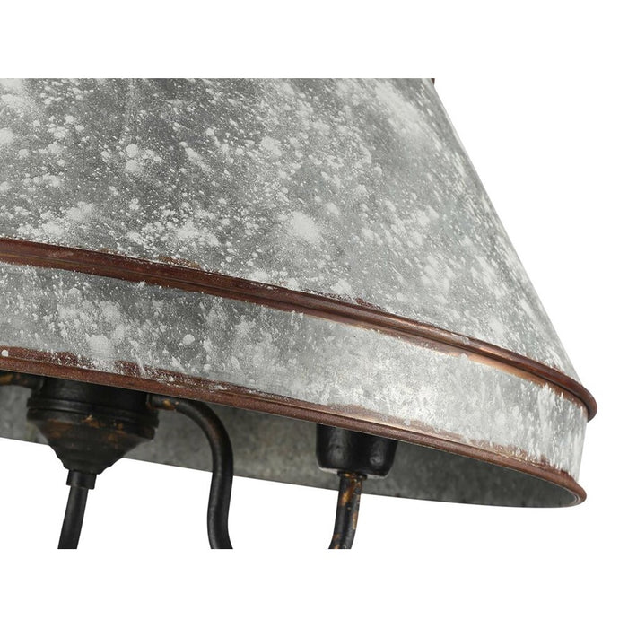 Golden Jasper 3-Lt Pendant, Antique Black Iron/Galvanized Steel