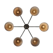 Golden Lighting Jasper 38in 6-Light Chandelier | Farmhouse Antique Black Iron and Galvanized Steel | Dining Room & Foyer | Model 0877-6 ABI-GV