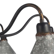 Golden Lighting Jasper 38in 6-Light Chandelier | Farmhouse Antique Black Iron and Galvanized Steel | Dining Room & Foyer | Model 0877-6 ABI-GV