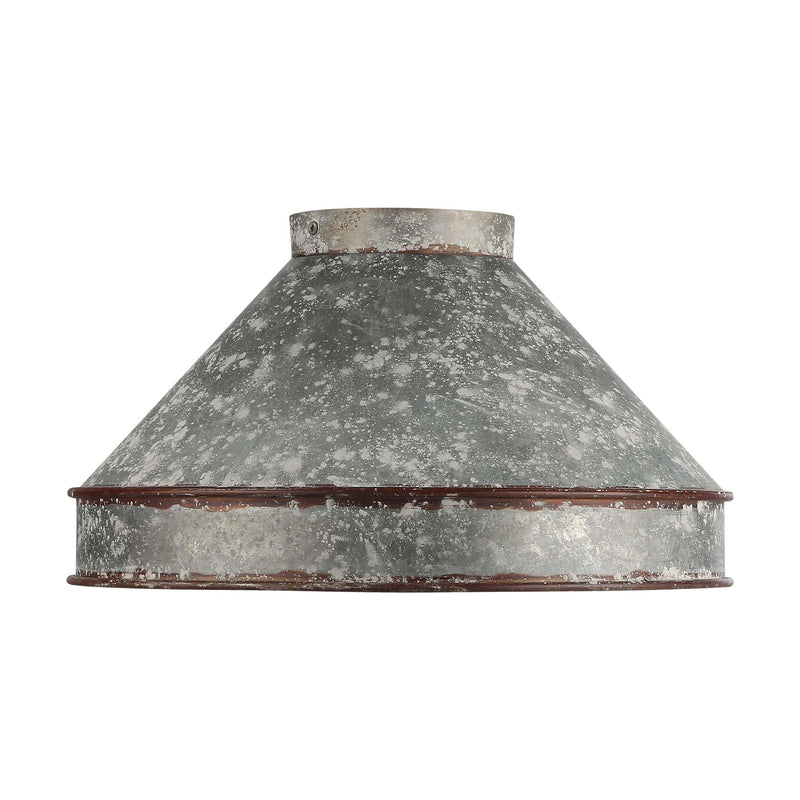Golden Lighting Jasper 14in 3-Light Flush Mount | Farmhouse Antique Black Iron and Galvanized Steel | Hallway & Laundry Room | Model 0877-FM ABI-GV