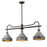 Golden Lighting Jasper 3 Light Linear Pendant, Black Iron/ Steel