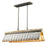 Golden Lighting Waylon 5 Light Linear Pendant, Antique Black Iron