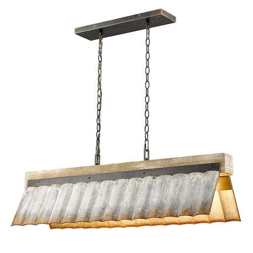 Golden Lighting Waylon 5 Light Linear Pendant, Antique Black Iron