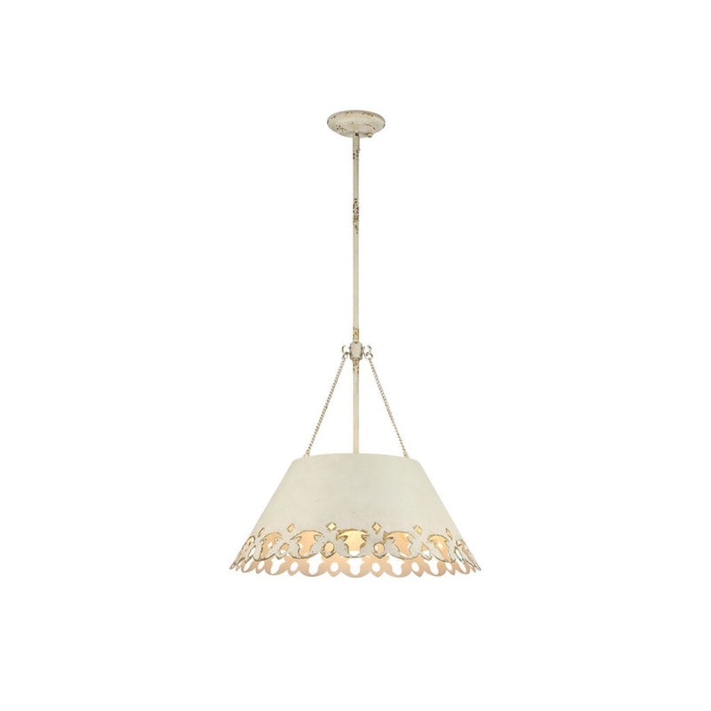 Golden Lighting Eloise 5-Light Pendant, Antique Ivory/Antique Ivory