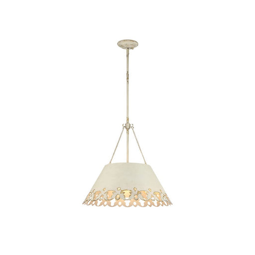 Golden Lighting Eloise 5-Light Pendant, Antique Ivory/Antique Ivory