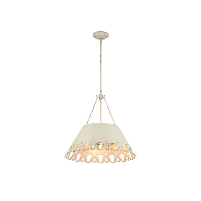 Golden Lighting Eloise 5-Light Pendant, Antique Ivory/Antique Ivory