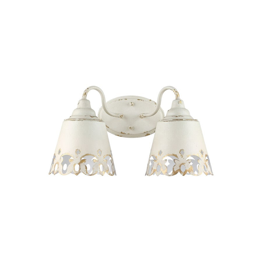 Golden Eloise 2-Light Vanity Light, Antique Ivory/Antique Ivory - 0883-BA2AI