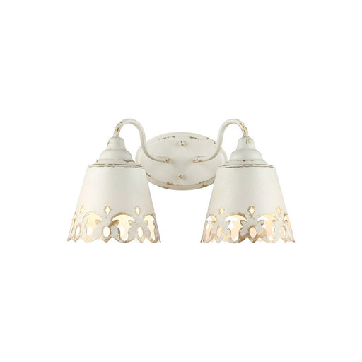 Golden Eloise 2-Light Vanity Light, Antique Ivory/Antique Ivory