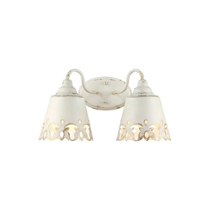 Golden Eloise 2-Light Vanity Light, Antique Ivory/Antique Ivory