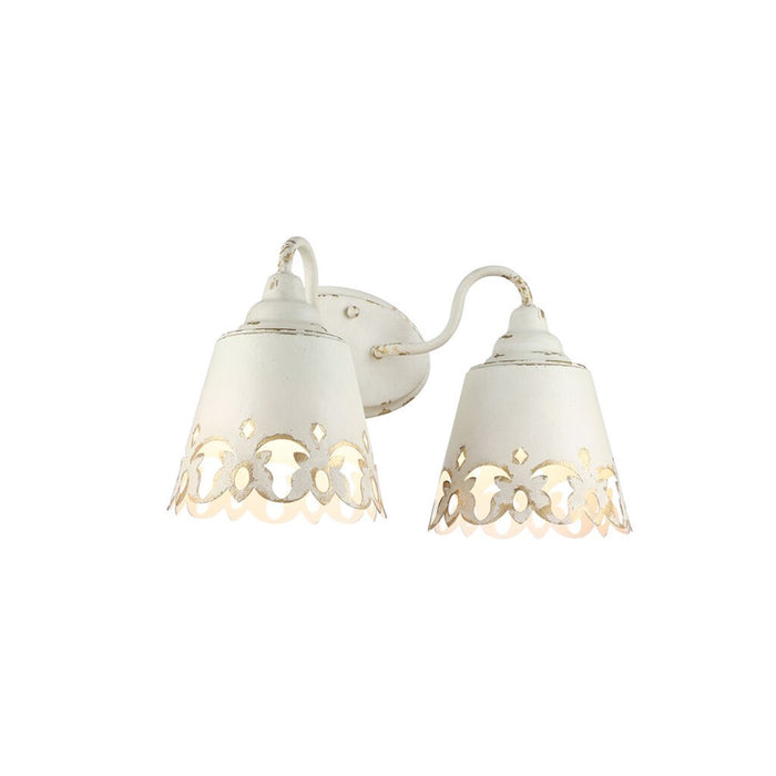 Golden Eloise 2-Light Vanity Light, Antique Ivory/Antique Ivory