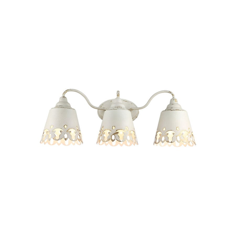 Golden Eloise 3-Light Vanity Light, Antique Ivory/Antique Ivory - 0883-BA3AI