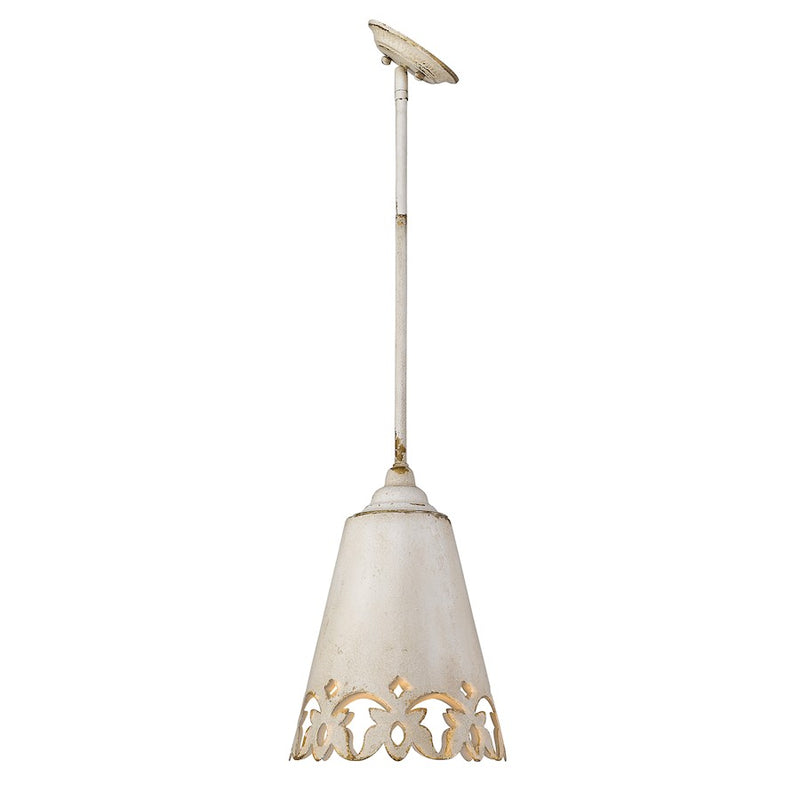 Golden Lighting Eloise 1 Light Small Pendant, Antique Ivory