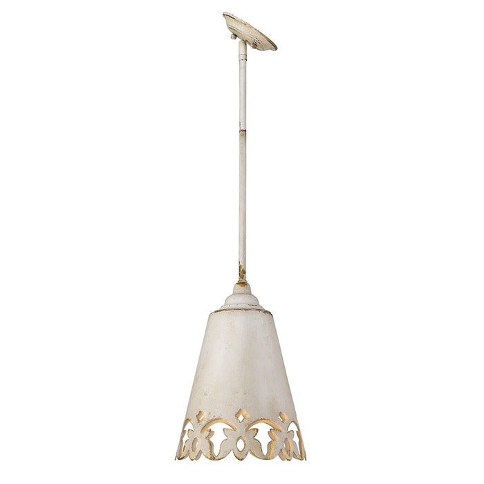 Golden Lighting Eloise 1 Light Small Pendant, Antique Ivory