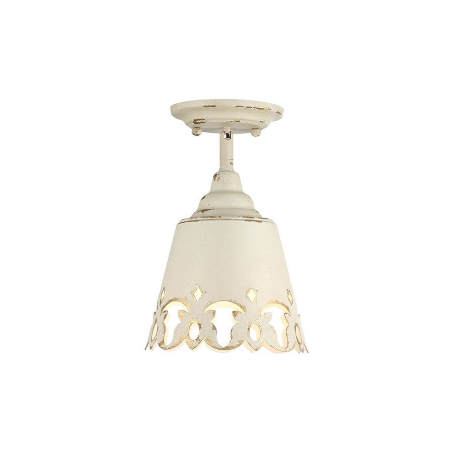 Golden Eloise 1-Light Semi-Flush, Antique Ivory/Antique Ivory - 0883-SFAI