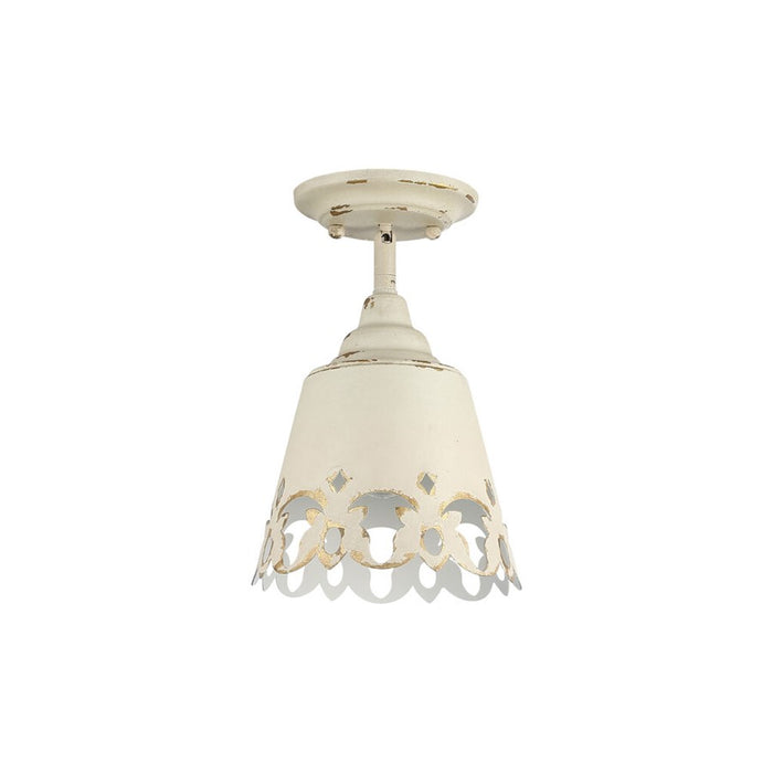 Golden Eloise 1-Light Semi-Flush, Antique Ivory/Antique Ivory