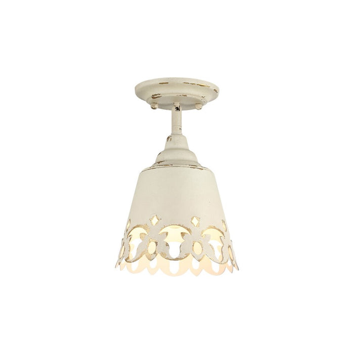Golden Eloise 1-Light Semi-Flush, Antique Ivory/Antique Ivory