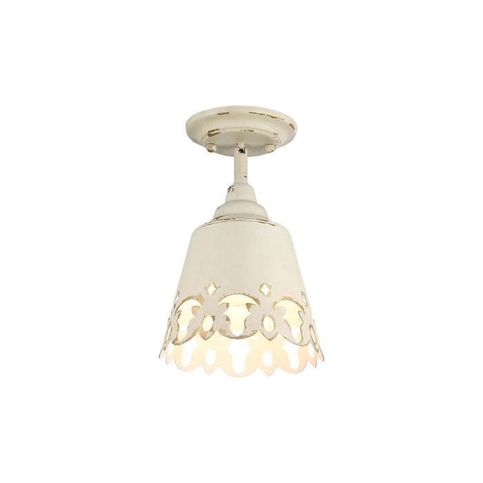 Golden Eloise 1-Light Semi-Flush, Antique Ivory/Antique Ivory