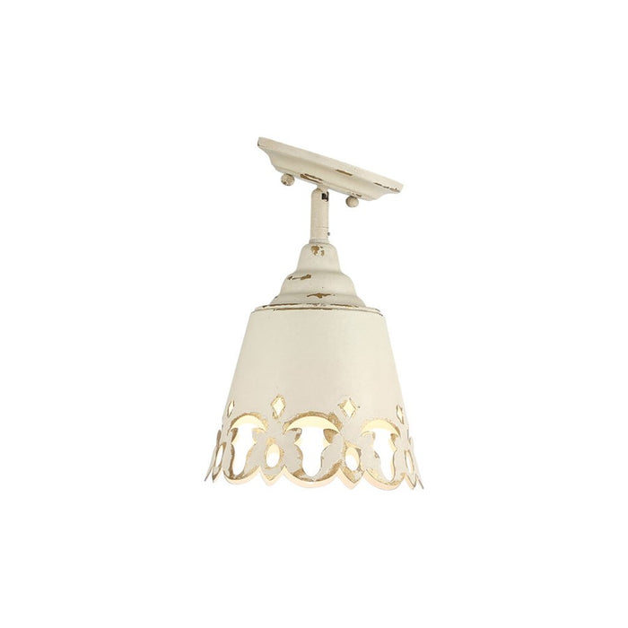 Golden Eloise 1-Light Semi-Flush, Antique Ivory/Antique Ivory