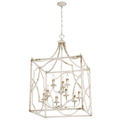Golden Lighting Laurent 24in 9-Light Pendant | Traditional Antique Ivory Steel | Foyer & Dining Room | 24 x 24 x 40.5 in | Model 0885-9P AI