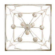 Golden Lighting Laurent 24in 9-Light Pendant | Traditional Antique Ivory Steel | Foyer & Dining Room | 24 x 24 x 40.5 in | Model 0885-9P AI