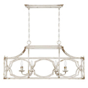 Golden Lighting Laurent 6-Light Island Light | Country Farmhouse Antique Ivory Steel | Kitchen Island & Dining Room | Model 0885-LP AI