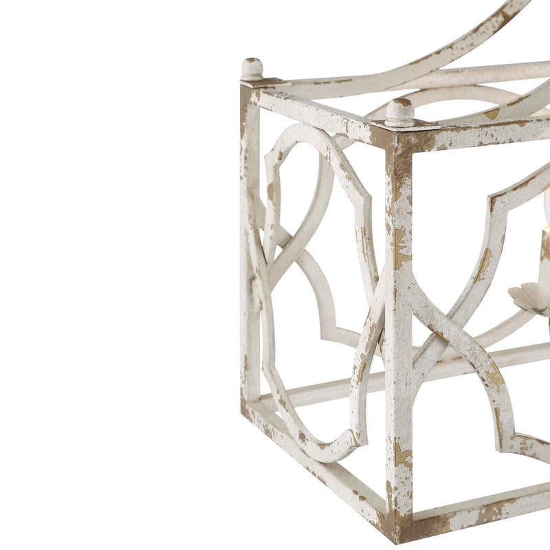 Golden Lighting Laurent 6-Light Island Light | Country Farmhouse Antique Ivory Steel | Kitchen Island & Dining Room | Model 0885-LP AI