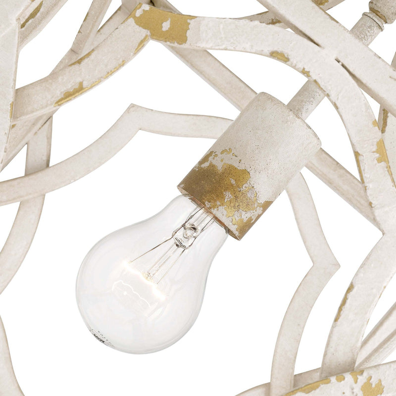 Golden Lighting Laurent 1-Light Pendant | Traditional Antique Ivory Steel Lantern | Kitchen & Foyer | 9 x 9 x 16 in | Model 0885-S AI