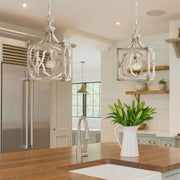 Golden Lighting Laurent 1-Light Pendant | Traditional Antique Ivory Steel Lantern | Kitchen & Foyer | 9 x 9 x 16 in | Model 0885-S AI
