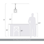 Golden Lighting Laurent 1-Light Pendant | Traditional Antique Ivory Steel Lantern | Kitchen & Foyer | 9 x 9 x 16 in | Model 0885-S AI