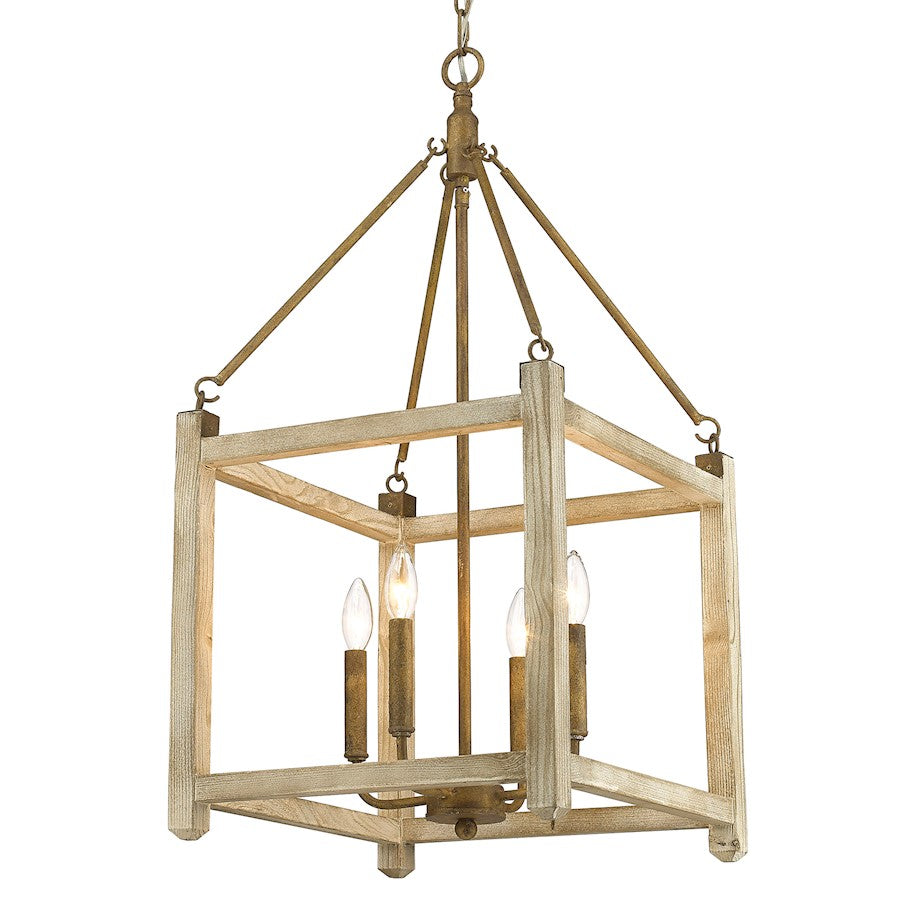 Golden Lighting Orville 4 Light Pendant, Burnished Chestnut
