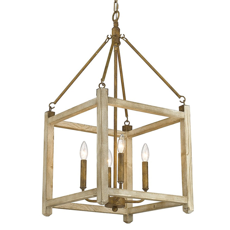 Golden Lighting Orville 4 Light Pendant, Burnished Chestnut