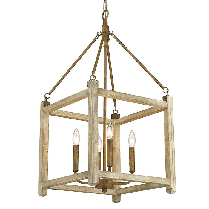 Golden Lighting Orville 4 Light Pendant, Burnished Chestnut