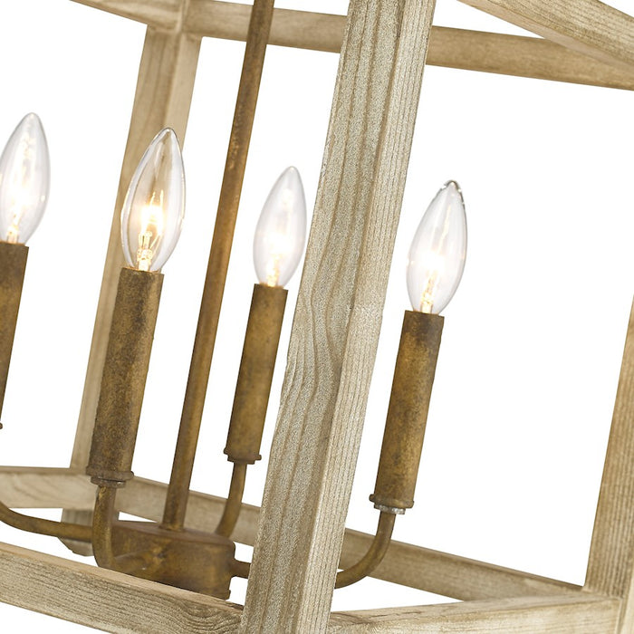 Golden Lighting Orville 4 Light Pendant, Burnished Chestnut
