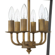 Golden Lighting Christoff 18in 6-Light Pendant | Traditional Antique Black Iron | Dining Room & Foyer | 18 x 18 x 28.75 in | Model 0888-6P ABI