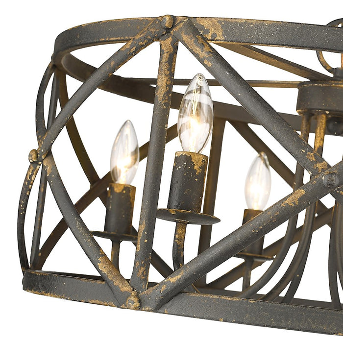 Golden Lighting Alcott 6 Light Chandelier, Antique Black Iron
