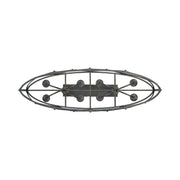 Golden Lighting Alcott 45in 8-Light Island Light | Farmhouse Antique Black Iron | Kitchen Island & Dining Room | Model 0890-LP ABI