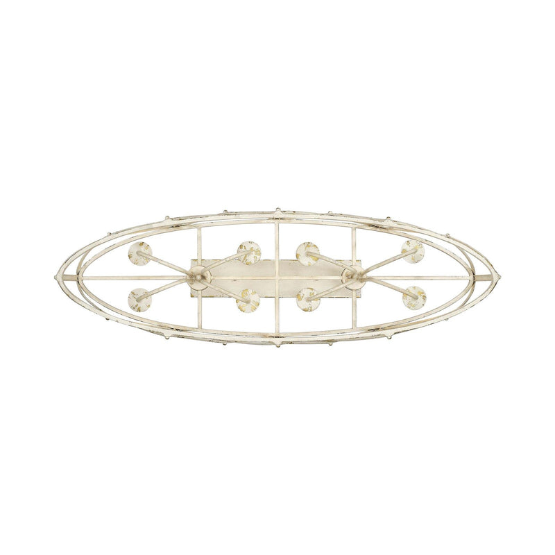 Golden Lighting Alcott 45in 8-Light Island Light | Country Antique Ivory Steel | Kitchen Island & Dining Room | 45 x 14 x 13.63 in | Model 0890-LP AI